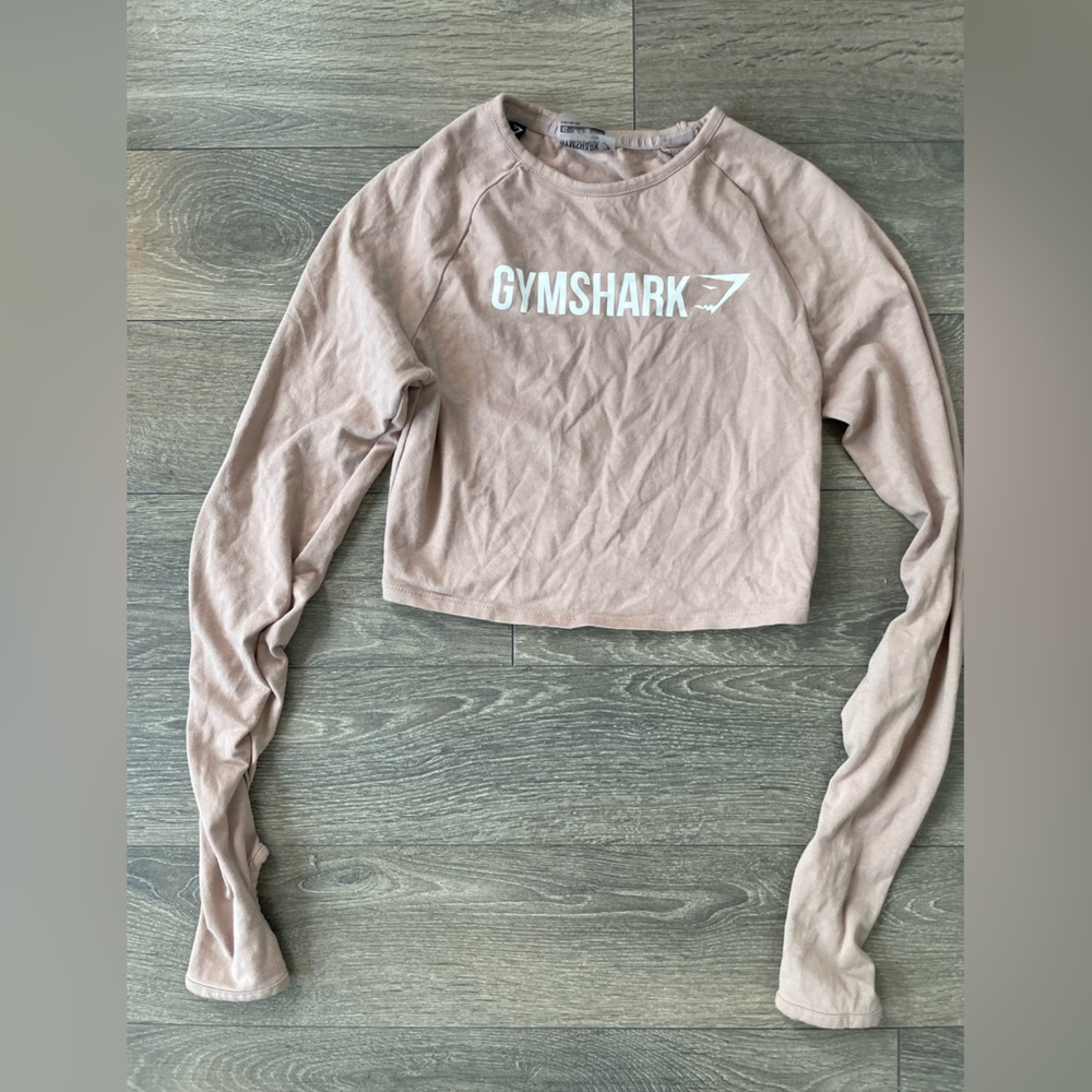 Gymshark Long Sleeve Ribbon Crop Top - Taupe